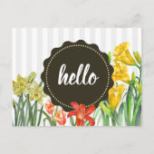 Waterverf Geel Oranje-lentevloerontwerp Briefkaart (Voorkant)