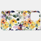 Waterverf Geel Paars Bloemen Naadloos Patroon Case-Mate iPhone Case (Achterkant (horizontaal))