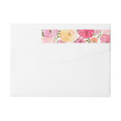 Waterverf Geel Roze Bloemen Chic bruiloft (Achterkant)