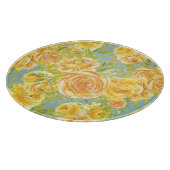 Waterverf geel rozenpatroon Snijplank (Hoek)