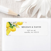 Waterverf Geel Rustiek Citrus Lemon Bruiloft Etiket (Insitu)