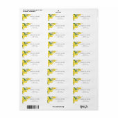 Waterverf Geel Rustiek Citrus Lemon Bruiloft Etiket (Full Sheet)
