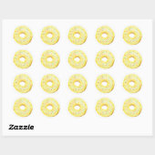 Waterverf Geel Sprinkle Donut Verjaardag Ronde Sticker (Vel)