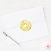 Waterverf Geel Sprinkle Donut Verjaardag Ronde Sticker (Envelop)