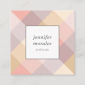 Waterverf Geel voor grijze roze roze muil Vierkante Visitekaartje (Voorkant)