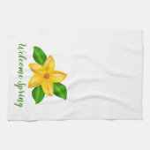 Waterverf Geel Wildflower Welkom Voorjaar Theedoek (Horizontaal)