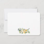 Waterverf Geel Wit Bloemen Elegant Gold RSVP Kaartje (Achterkant)