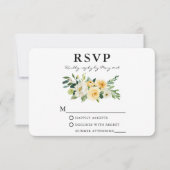 Waterverf Geel Wit Bloemen Elegant RSVP Kaartje (Voorkant)