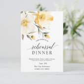 Waterverf Geel Wit Bloemen repetitie diner Kaart (Staand voorkant)