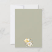 Waterverf Geel Wit Bloemen repetitie diner Kaart (Achterkant)