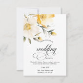 Waterverf Geel Wit Bloemen repetitie diner Kaart (Voorkant)