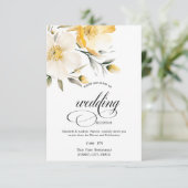 Waterverf Geel Wit Bloemen repetitie diner Kaart (Staand voorkant)