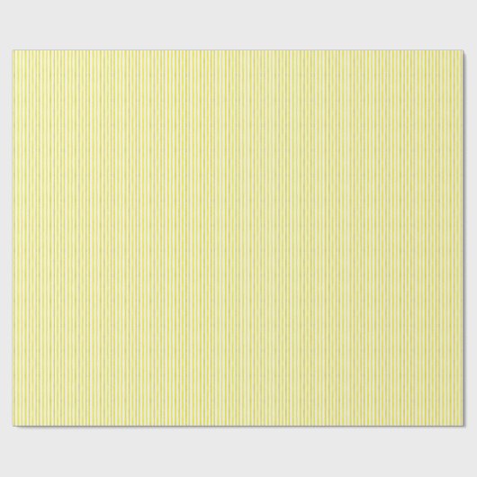 Waterverf Geel & Wit Gestreept Patroon Cadeaupapier (Vlak)