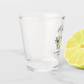 Waterverf Geel-witte Floral Bachelorette Party Shot Glas (Links)
