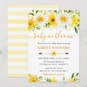 Waterverf Geel Zomerbloemen Baby shower Kaart (Voorkant / Achterkant)