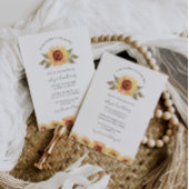 Waterverf Geel Zonnebloem Baby shower Uitnodiging