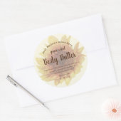 Waterverf geel zonnebloem body boter ronde sticker (Envelop)