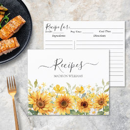 Waterverf Geel Zonnebloem Familie Recept Kaart