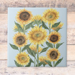 Waterverf Geel Zonnebloem Floral Tegeltje<br><div class="desc">Breng zomerschoonheid thuis met onze Waterverf Yellow Sunflower Floral keramische tegel. Een vleugje natuur charme voor uw ruimte!</div>