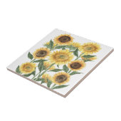 Waterverf Geel Zonnebloem Floral Tegeltje (Zijkant)