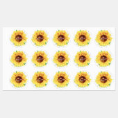 Waterverf Geel Zonnebloem gepersonaliseerd Labels (Vel)
