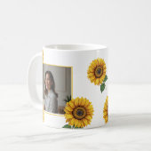 Waterverf Geel Zonnebloem Monogram Moeder Koffiemok (Voorkant links)