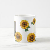 Waterverf Geel Zonnebloem Monogram Moeder Koffiemok (Center)