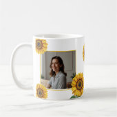 Waterverf Geel Zonnebloem Monogram Moeder Koffiemok (Links)