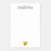 Waterverf geel zonnebloem naam post-it® notes (Voorkant)