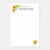 Waterverf geel zonnebloem naam post-it® notes (Voorkant)