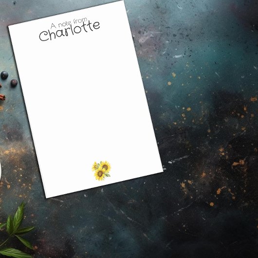 Waterverf geel zonnebloem naam post-it® notes