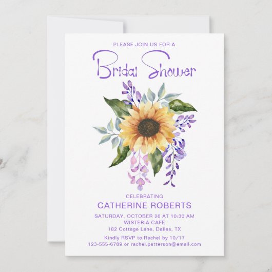 Waterverf Geel Zonnebloem Vrijgezellenfeest Kaart (Voorkant)