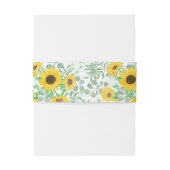 Waterverf Geel Zonnebloemen Bruiloft Uitnodigingen Wikkel (Achterkant Voorbeeld)