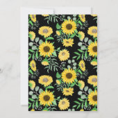 Waterverf Geel Zonnebloemen Formele Bruiloft Kaart (Achterkant)