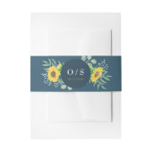 Waterverf Geel Zonnebloemen Monogram Bruiloft Uitnodigingen Wikkel (Voorkant Voorbeeld)