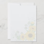 Waterverf geel zonnebloemen zeshoek bruiloft kaart (Achterkant)