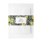 Waterverf geel zonnebloemen zwart bruiloft uitnodigingen wikkel (Voorkant Voorbeeld)