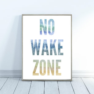 Waterverf Geen Wake Zone Beach Print