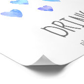 Waterverf Geest Baby shower Drink Teken Poster (Hoek)