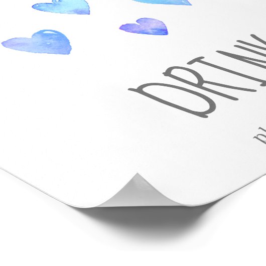 Waterverf Geest Baby shower Drink Teken Poster (Hoek)