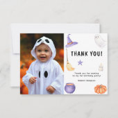 Waterverf geest kinder eerste verjaardagsfeestje bedankkaart (Voorkant)