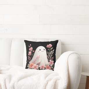 waterverf geest met roze bloemen kussen