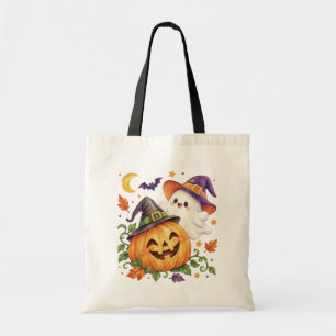 Waterverf Geest & Pompoen Halloween Boodschappenta Tote Bag
