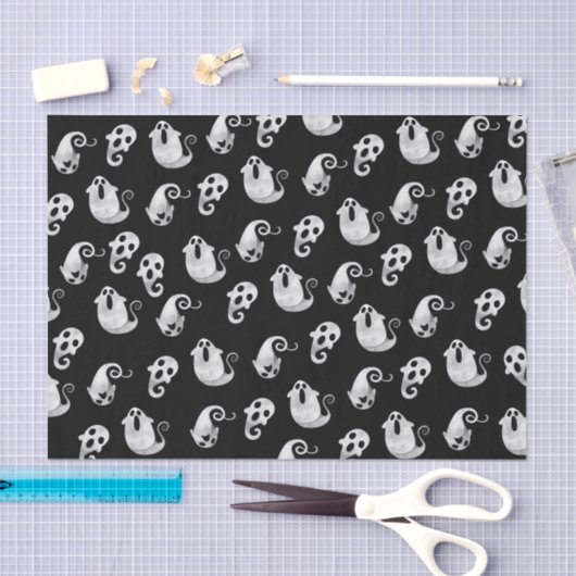 Waterverf-geesten en -geesten Halloween Tissuepapier (Craft)