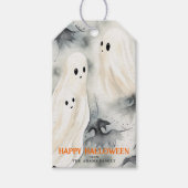 Waterverf Geesten Gepersonaliseerd Happy Halloween Cadeaulabel (Voorkant)