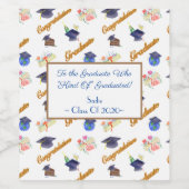 Waterverf Gefeliciteerd Afstuderen Wijn Etiket (Enkel label)