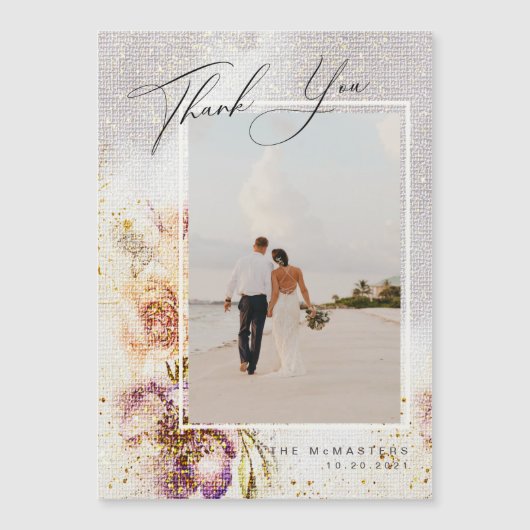 Waterverf gefinteerde Floral Canvas bruiloft bedan (Voorkant)