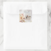 Waterverf gefinteerde Floral Canvas bruiloft Dank  Vierkante Sticker (Tas)