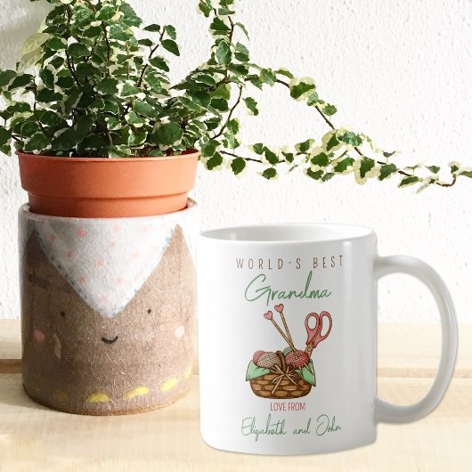 Waterverf gehaakte wereld's beste oma Custom Koffiemok