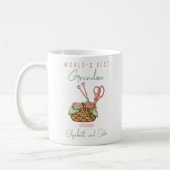 Waterverf gehaakte wereld's beste oma Custom Koffiemok (Links)